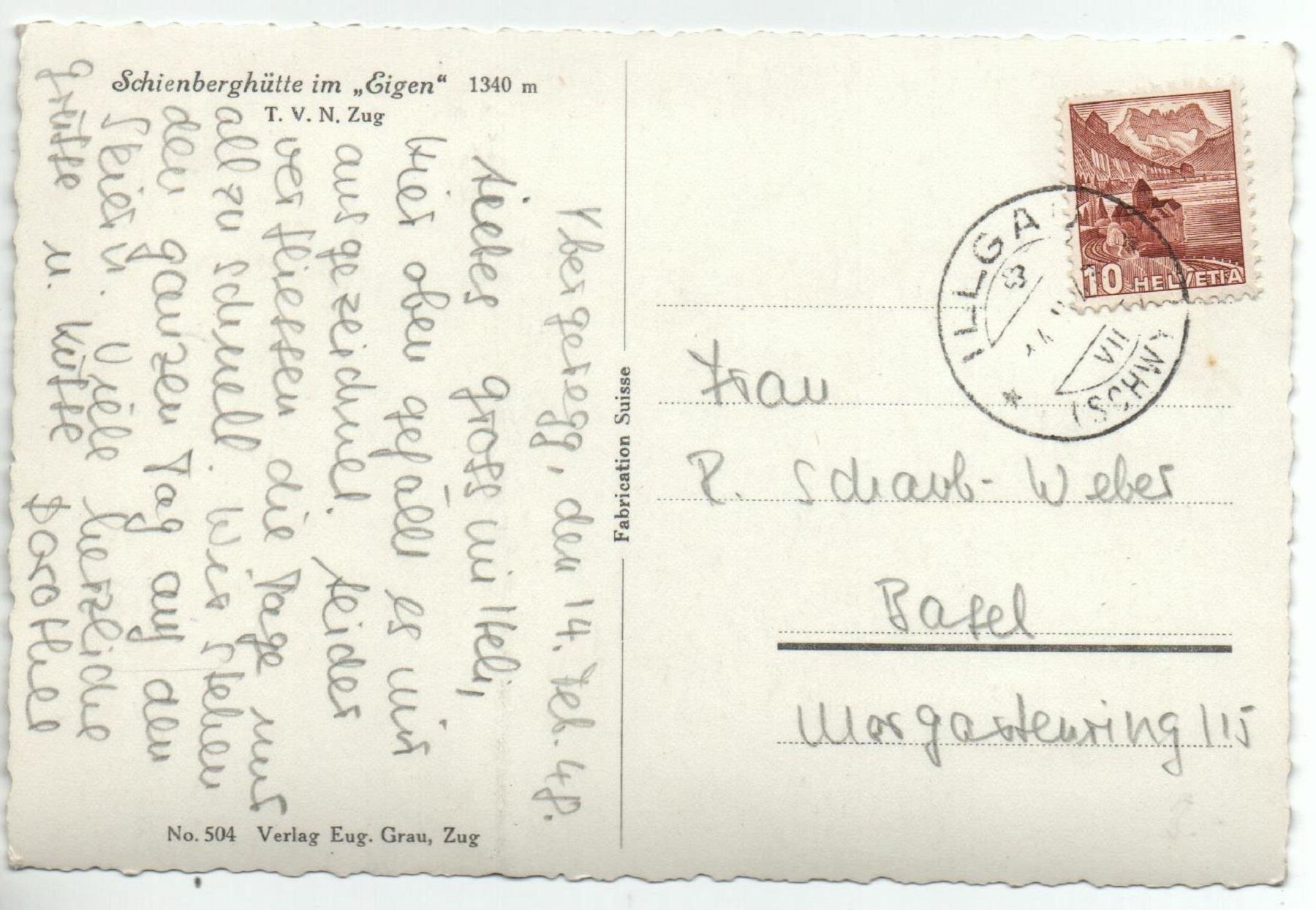 Cartes postales: YBERGEREGG Schienberghütte im Eigen – D'occasion à Jona par philajona 1