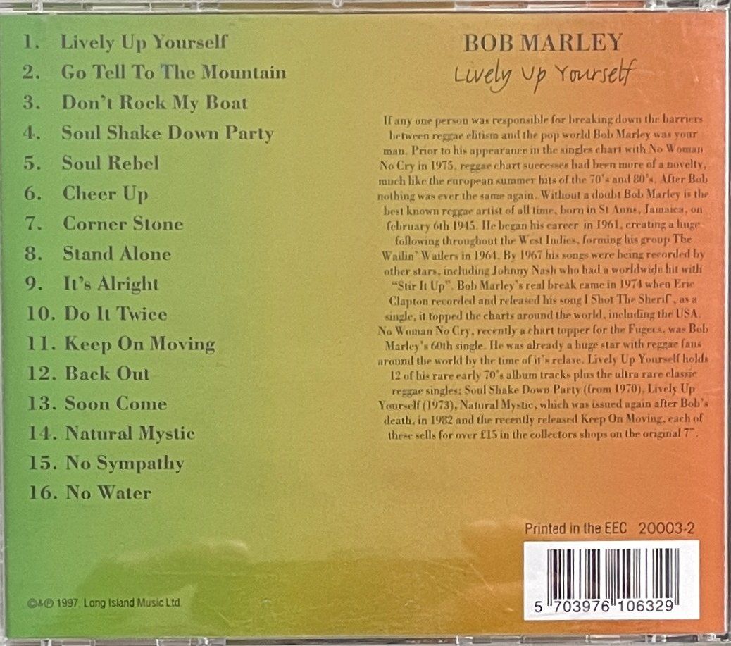 CD: Bob Marley -- Lively Up Yourself – Usato da Savagnier venduto da Ne2065 1