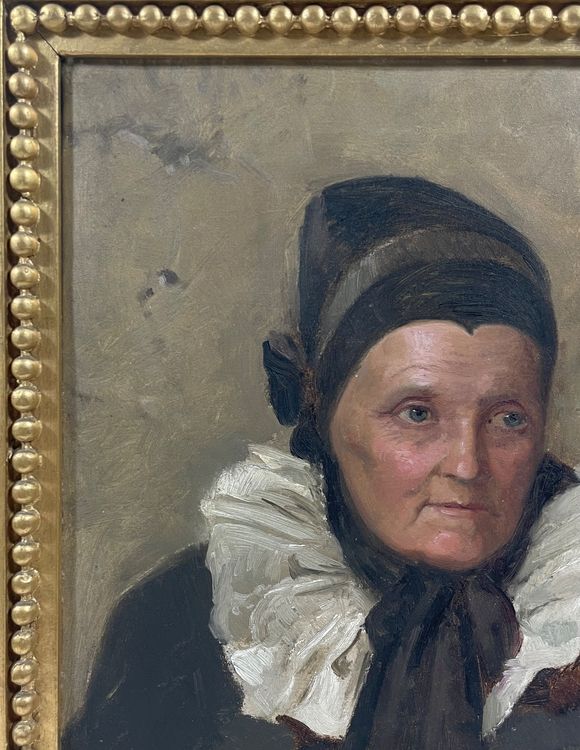 Raphael Ritz (1829-1894) Gemälde - Dame mit Kopfbedeckung (Gebraucht ...