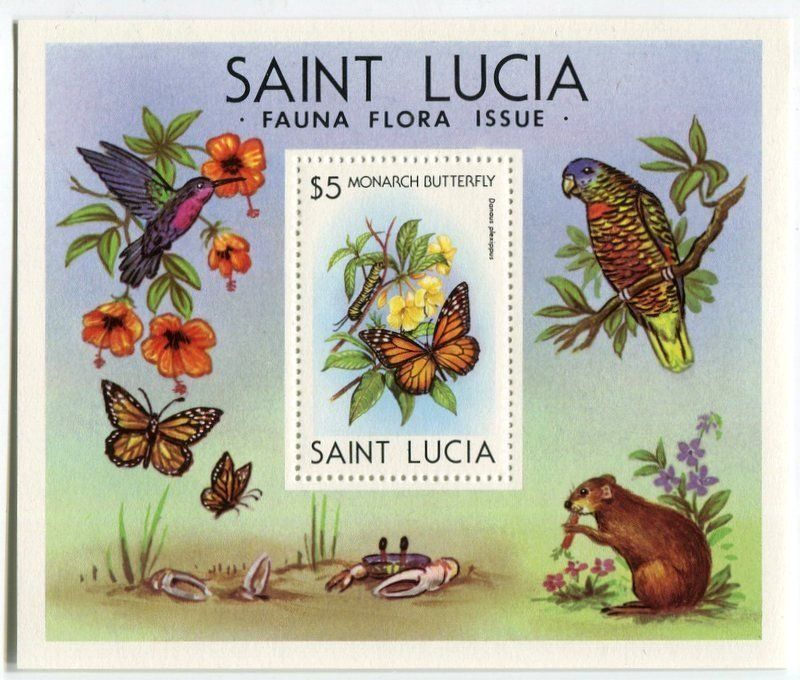 Tous les timbres: Block "Schmetterlinge". St. Lucia. – Neuf avec emballage d'origine à Basel par Butsch5