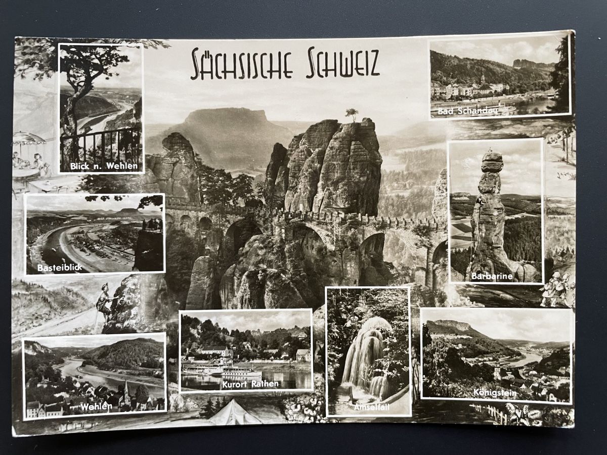 Cartoline postali: Sächsische Schweiz Saxon Valais Wallis – Usato da Faido venduto da Luca555