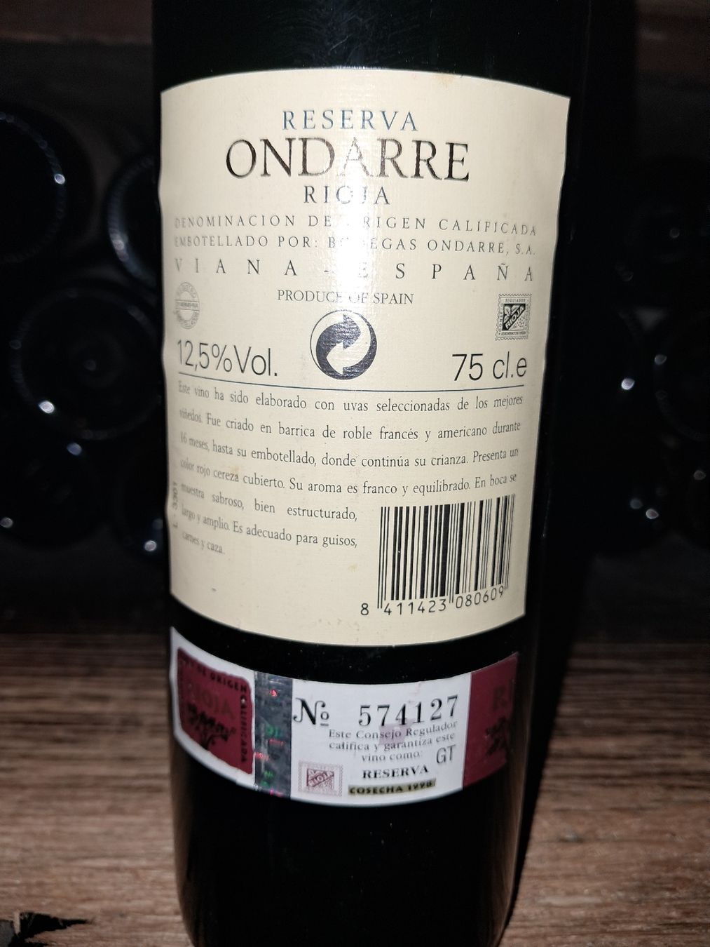 Rioja Vino: Bodegas Ondarre Reserva Rioja 1998 – Nuovo e nell'imballaggio originale da Le locle venduto da juliensaran 3