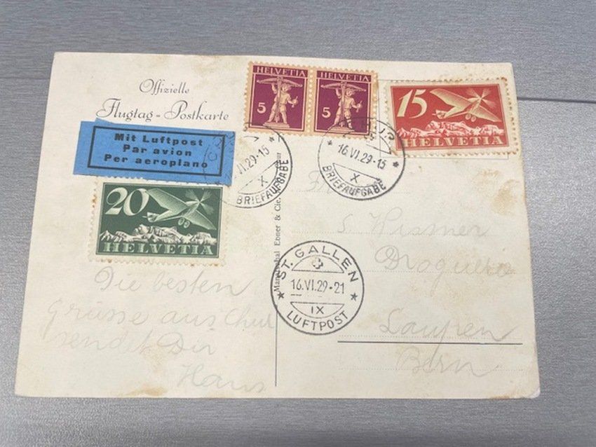 Tutti i francobolli: Lot 12 Flugpostbelege ab 1929 – Usato da Sirnach venduto da Melisangi 4