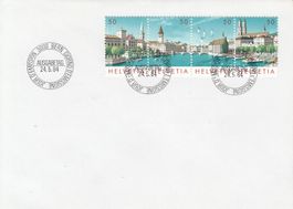 Naba Zürich 84, zusammenhängende Wertstufen, Block, 5 FDC