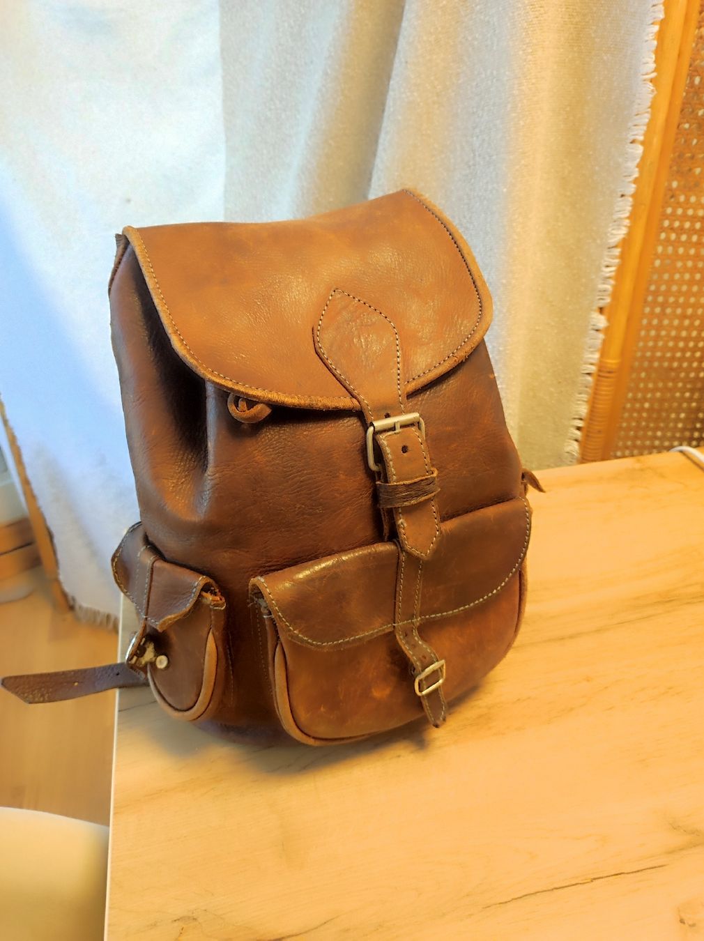 Rucksäcke: Leder Rucksack / Vintage style – Gebraucht aus Arni AG von Rosen11