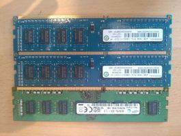 Lot de 3 barrettes RAM 4GB 8GB DDR3