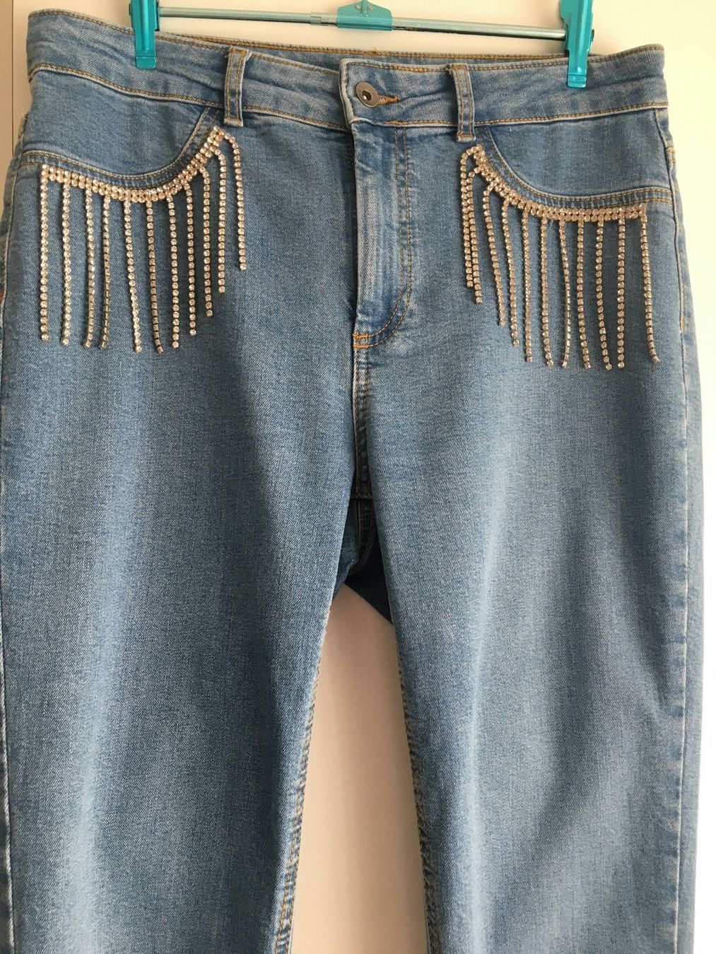 Jeans: Coole blaue Jeans mit Strass-Steinen – Gebraucht aus Bern von Smile-2707 2