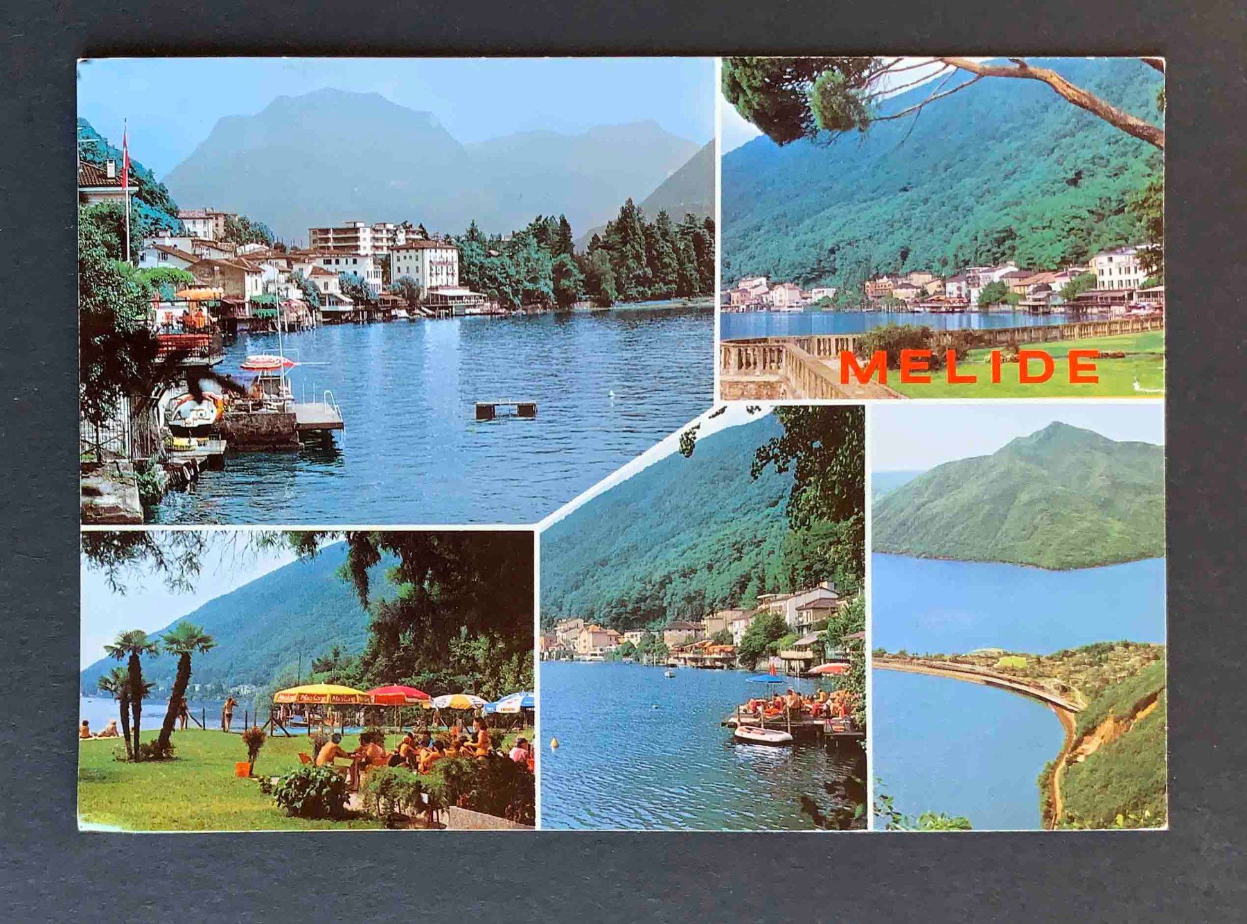 Cartes postales: AK Melide Lago di Lugano – D'occasion à Goldau par artelier1