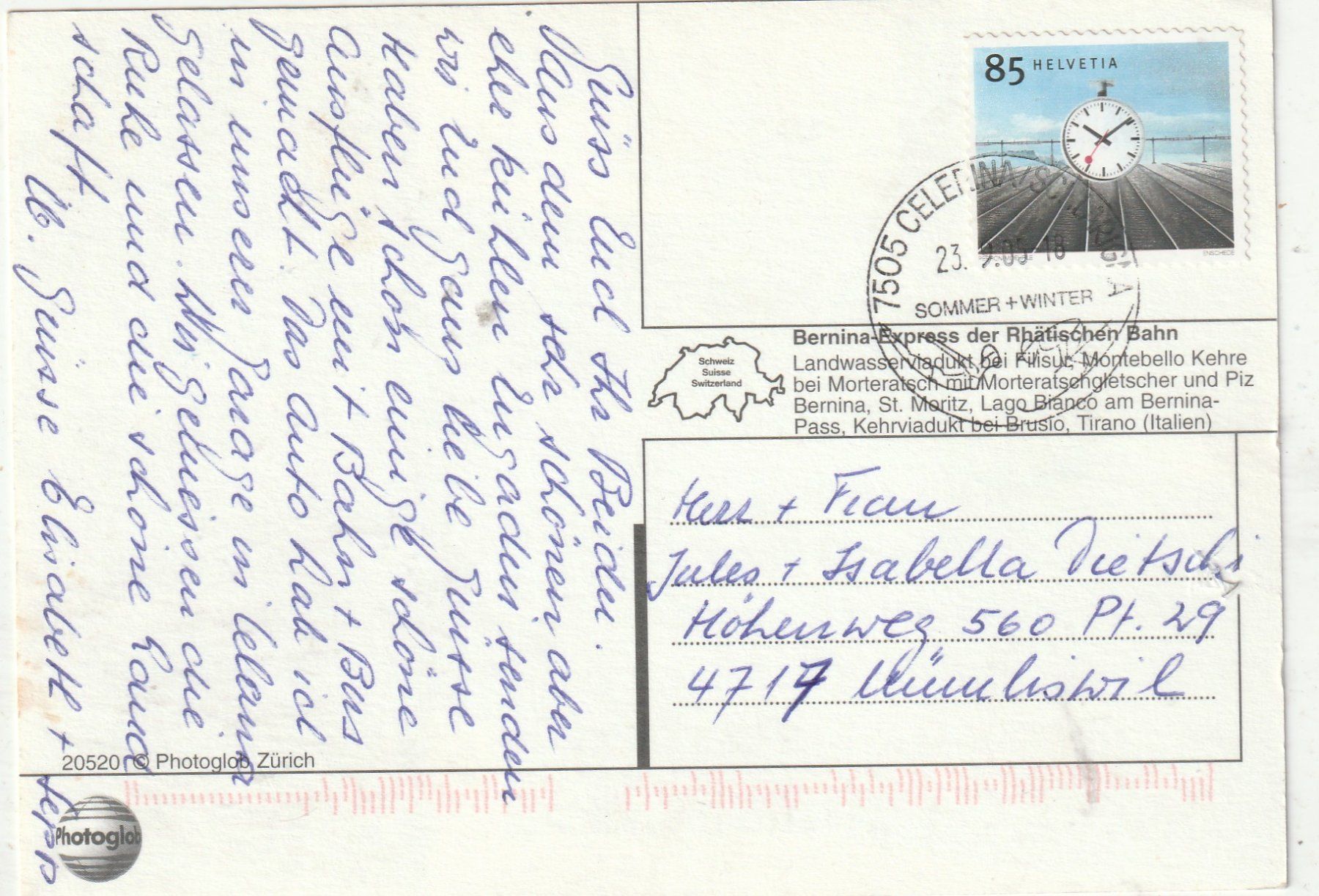 Cartoline postali: Bernina Bahn MBK – Usato da Lumbrein venduto da made02 1