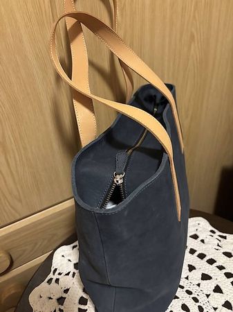 Borsa in pelle scamosciata blu
