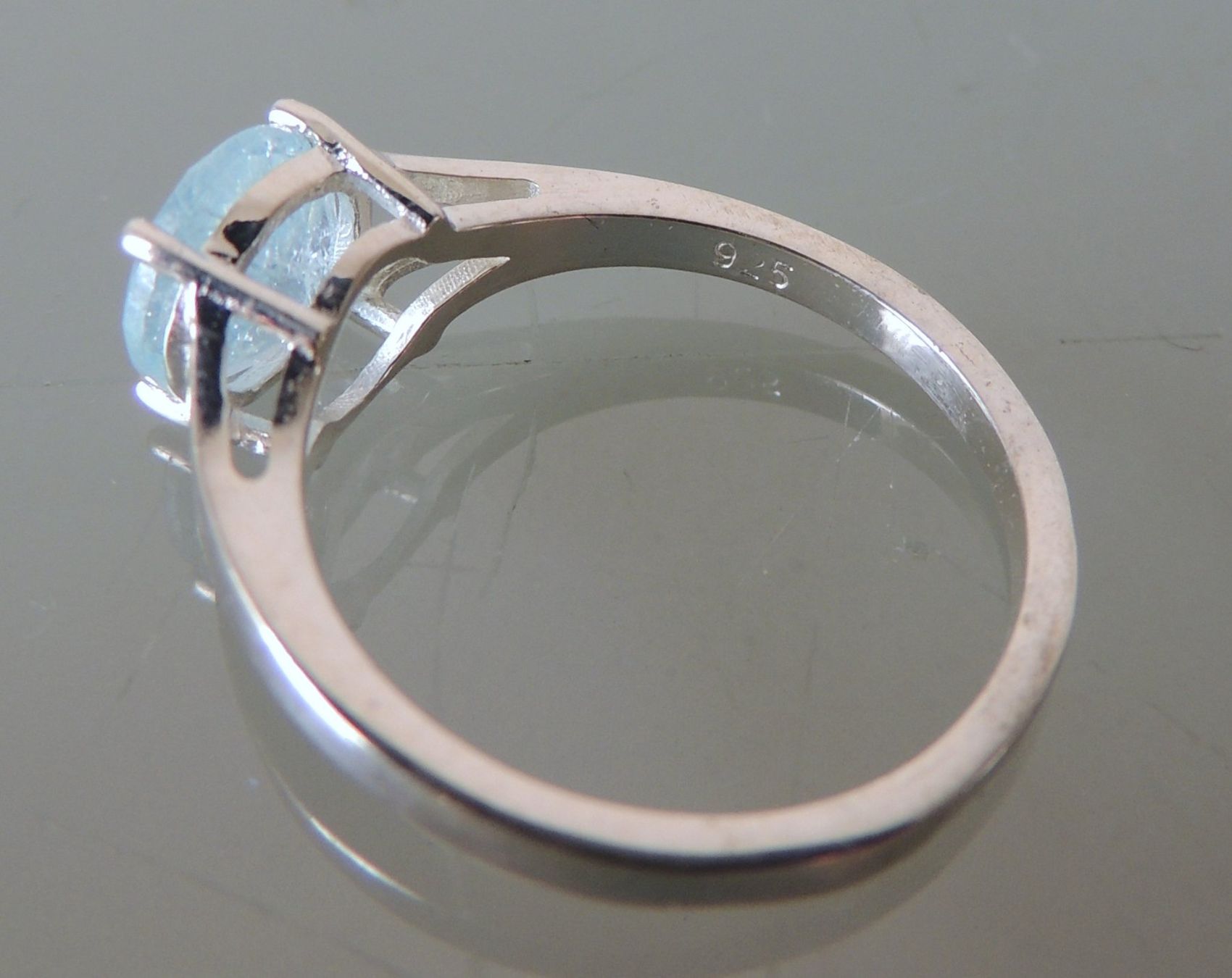 Anelli: Aquamarin Silber 925 Fingerring Gr. 51 – Usato da Waldenburg venduto da schaller707 4