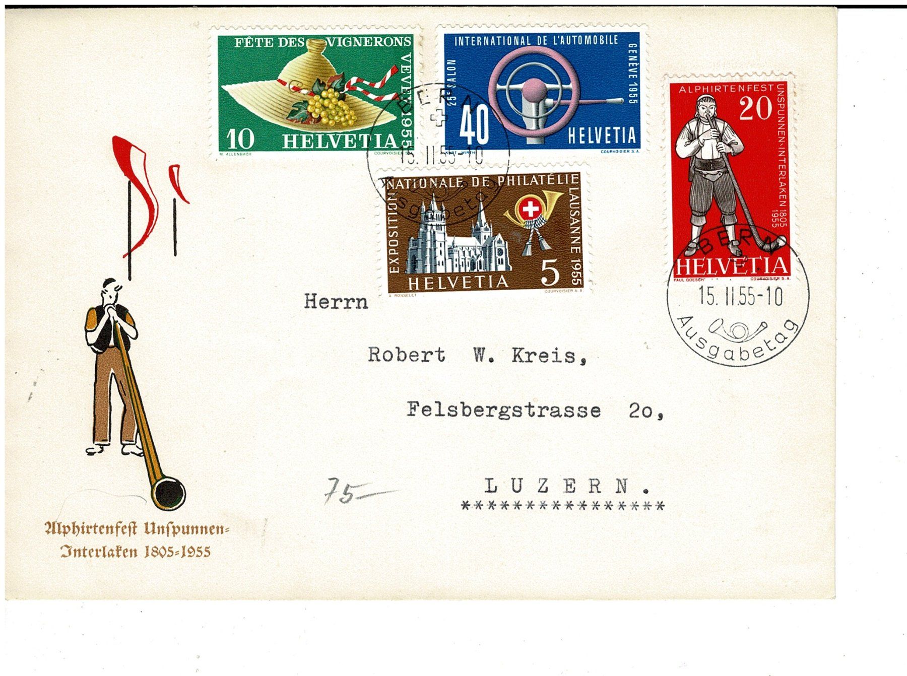 Tutti i francobolli: 320-23 FDC dt. – Usato da Lausanne venduto da Whorvath