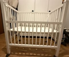Beistellbett Babybett weiss mit Rollen guter Zustand