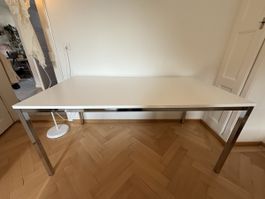 Möbel Pfister Schreibtisch 160×80 cm weiss / Chrom