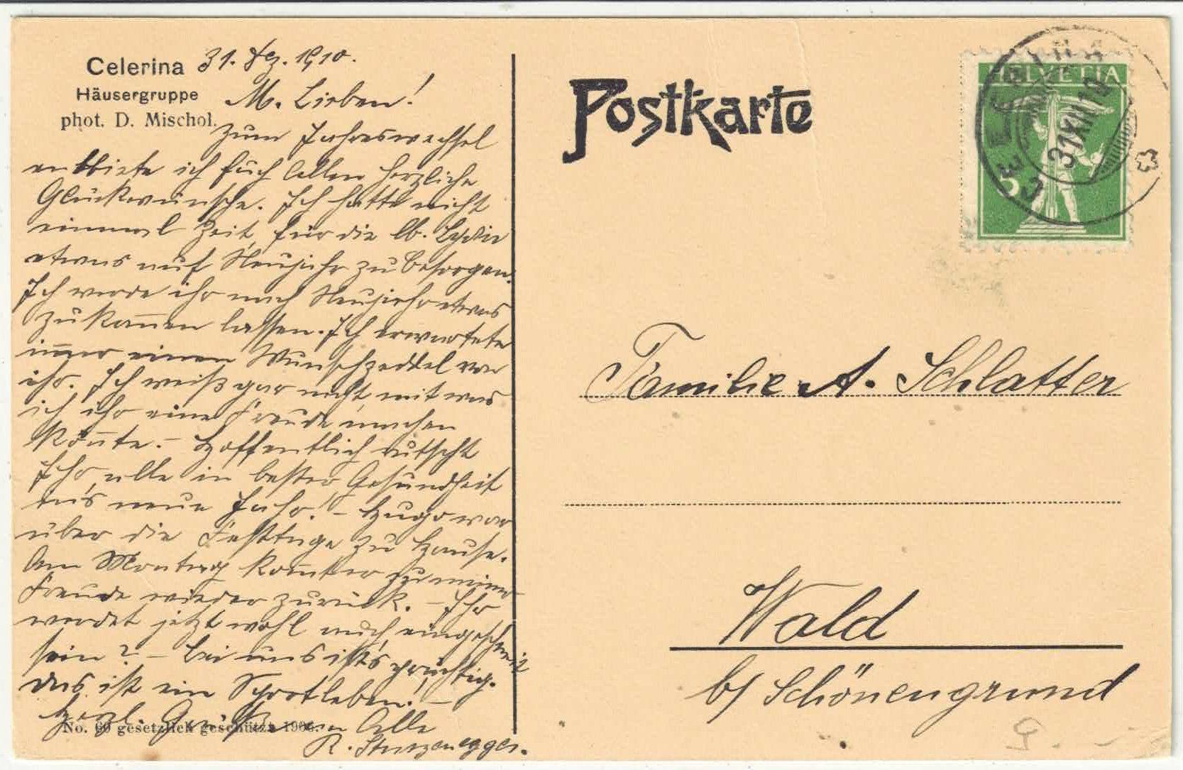 Cartes postales: Celerina - Häusergruppe – D'occasion à Ettingen par Kartenplanet 1