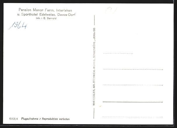 Cartes postales: Interlaken, Davos-Dorf, Pension Manor Fa – D'occasion à Berlin par bartko-reher 1