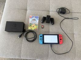 Nintendo Switch + 128 GB microSD + Zelda + Mario Kart 8 Delu