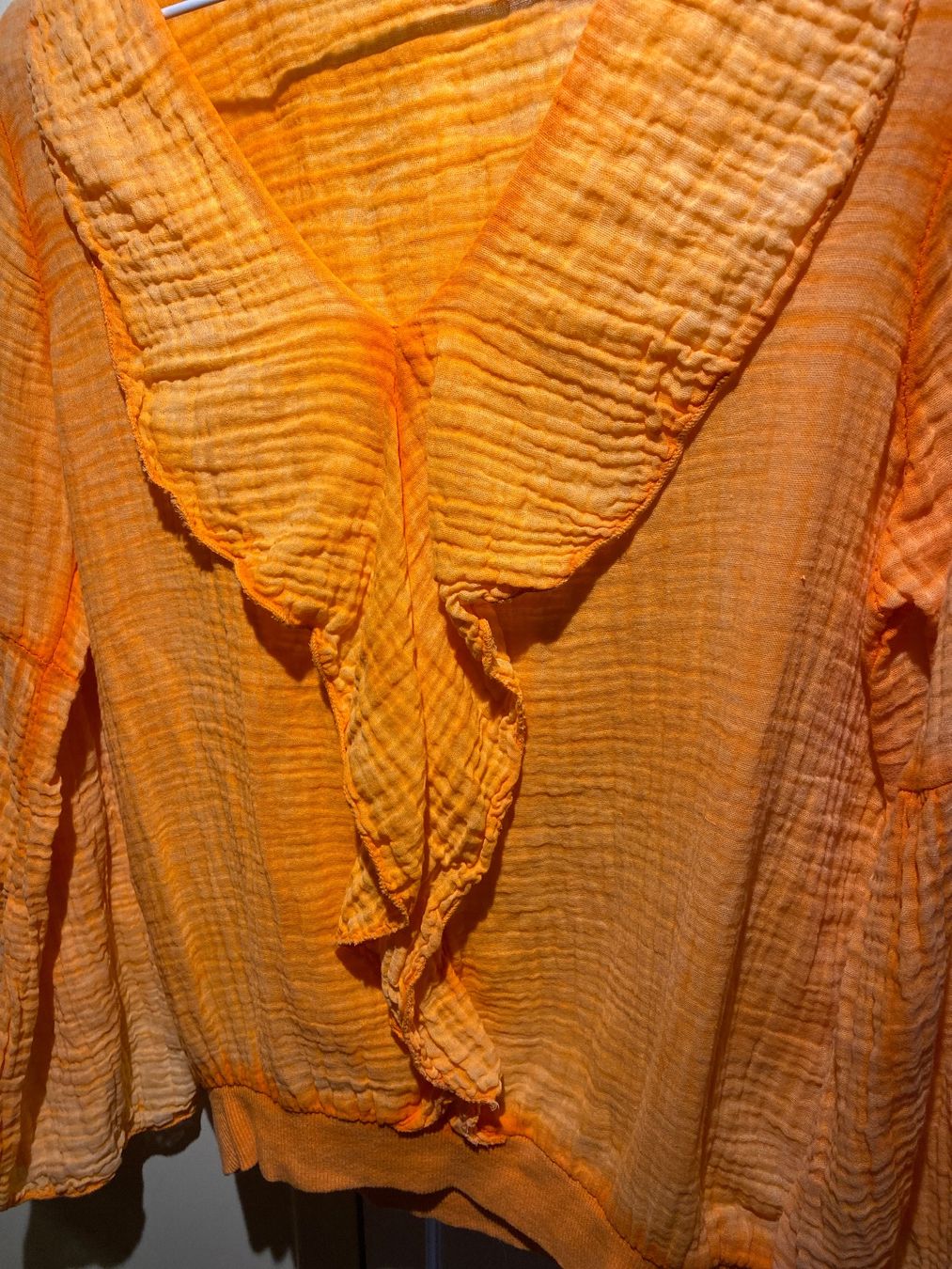 Camicette: LANGARM BLUSE MUSSELINSTOFF-ORANGE – Nuovo e nell'imballaggio originale da Meienried venduto da ManuelaBoutique 2
