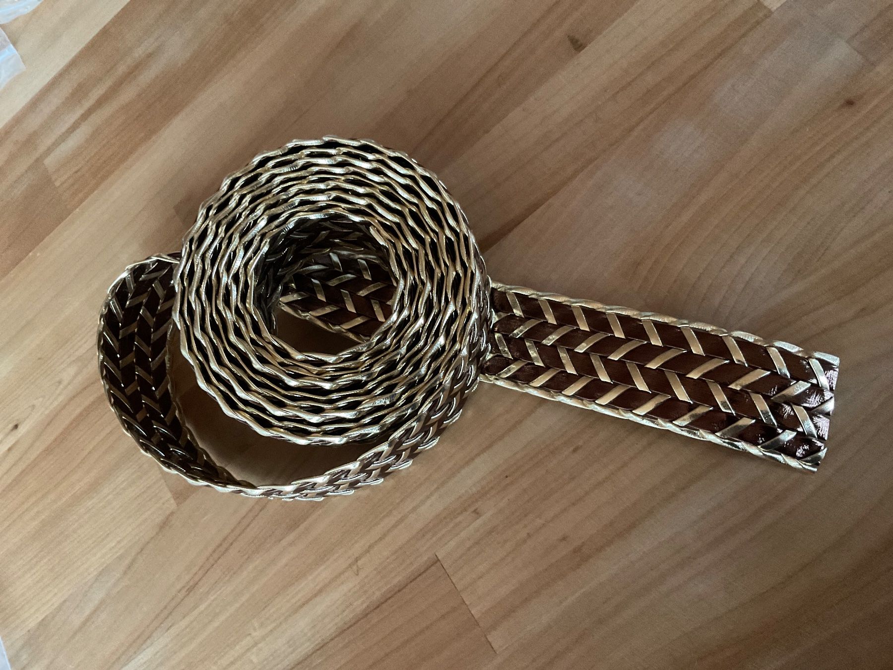 Dekobänder: Kunstleder Band Gold - Braun / 3 Meter – Neu (gemäss Beschreibung) aus Rümlang von euqinom16