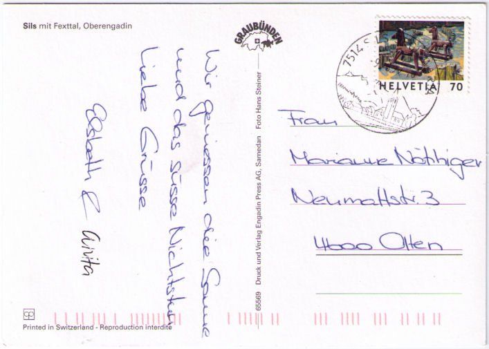 Cartes postales: Sils mit Flexttal – D'occasion à Binningen par Mountainrider 1