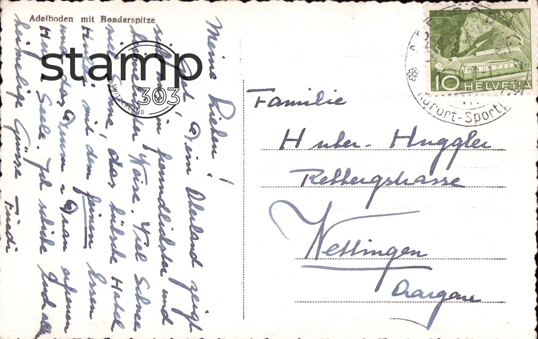 Cartoline postali: AK Adelboden mit Bonderspitze – Usato da Eggersriet venduto da stamp303 1
