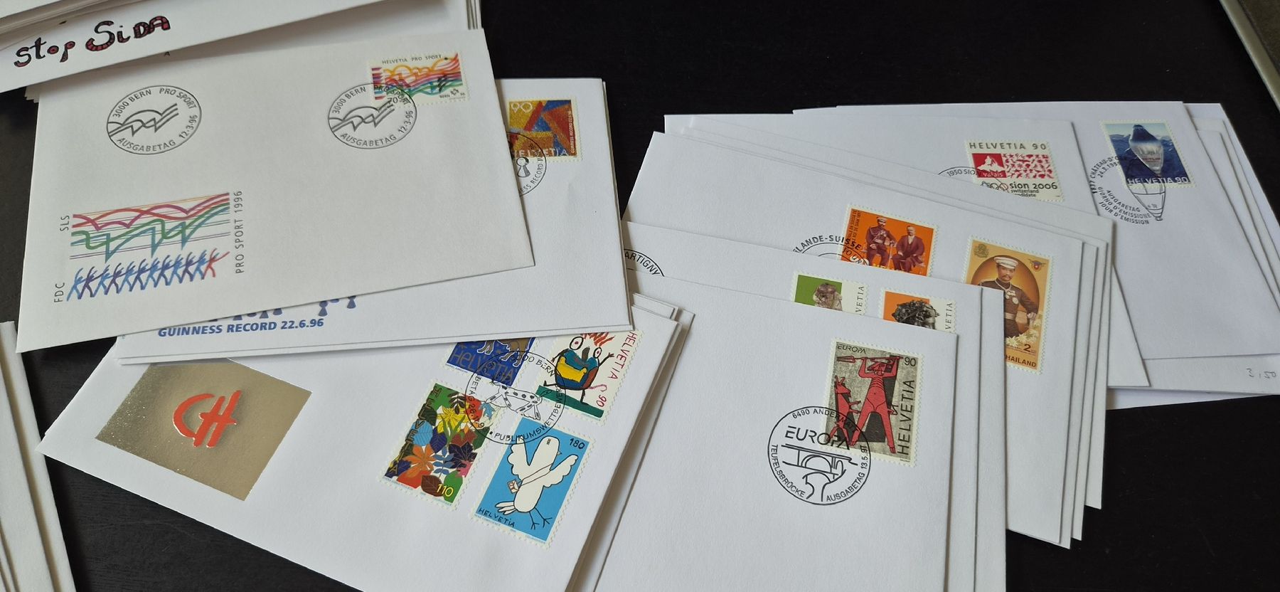 Alle Briefmarken: 148 FDC Briefe Schweizer Post ab 1967 bis 2000 – Gebraucht aus Courgevaux von nih789 7