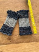 Warme Handstulpen, blau-grau, gestrickt für den Winter!