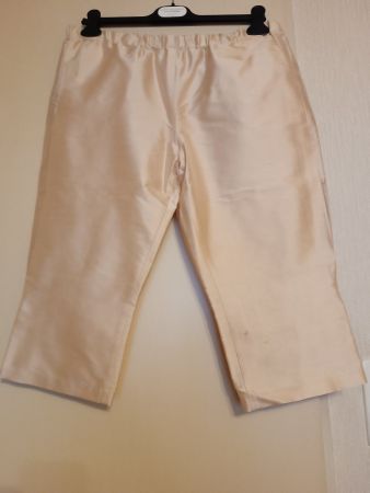 Seidenhose Capri Damen Beige