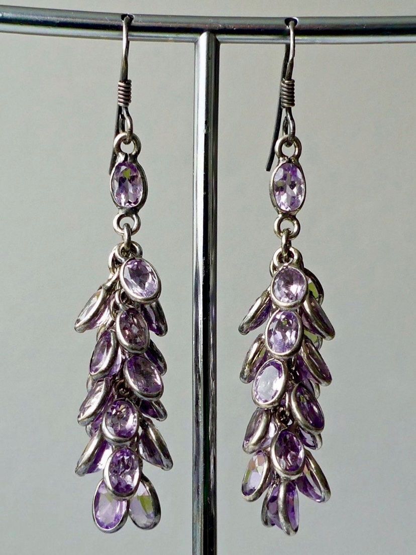 Orecchini pendenti & Orecchini a lobo: Ohrhänger Silber 925 mit Amethysten – Usato da Matten b. Interlaken venduto da kero71 2