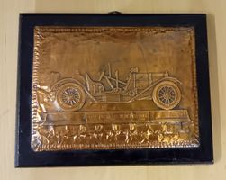 Vintage Kupferrelief 1912 Mercer Raceabout Oldtimer Wandbild