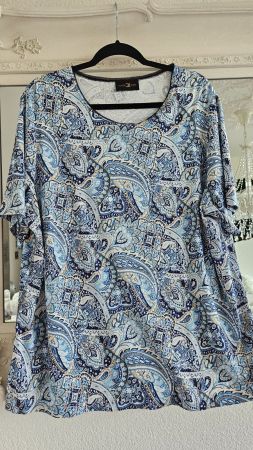 Shirt von Eugen Klein Gr. 52 Top Zustand Blau gemustert