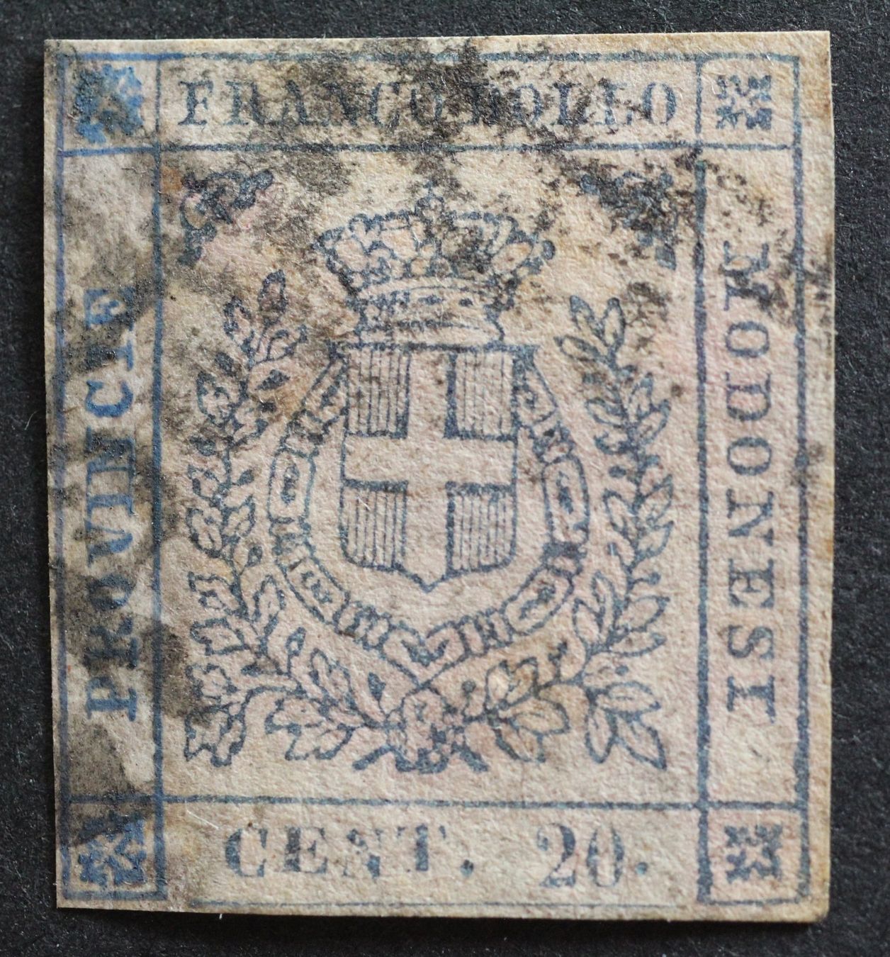 Alle Briefmarken: Modena MNr. 9c 20 Centesimi gestempelt – Gebraucht aus Aesch BL von Orathai1