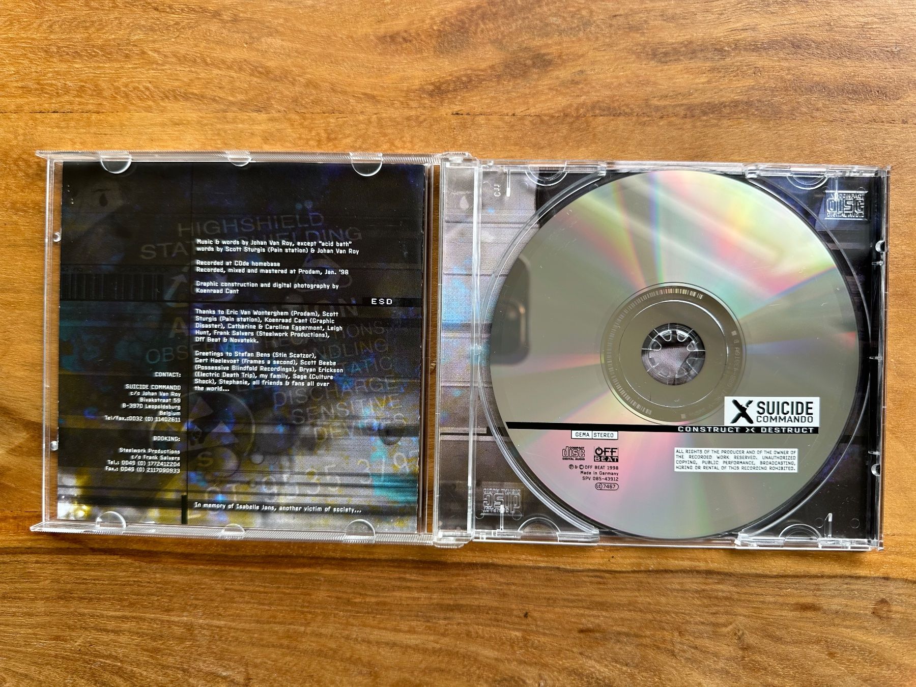 CD: Suicide Commando ‎– Construct >< Destruct – Usato da Horgen venduto da flyingpenguin2000 1