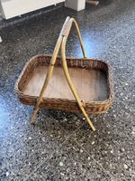Wunderschöner Vintage Serviertablo Korb Tablett 50x30cm