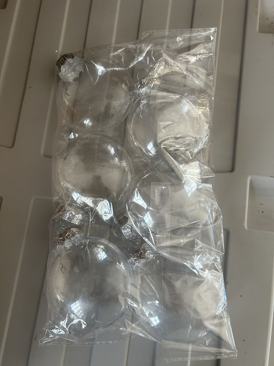 Alle Dekorationen: 6 transparente Weihnachtskugeln zum selbst befüllen. – Neu und originalverpackt aus Hauptwil von Opel10