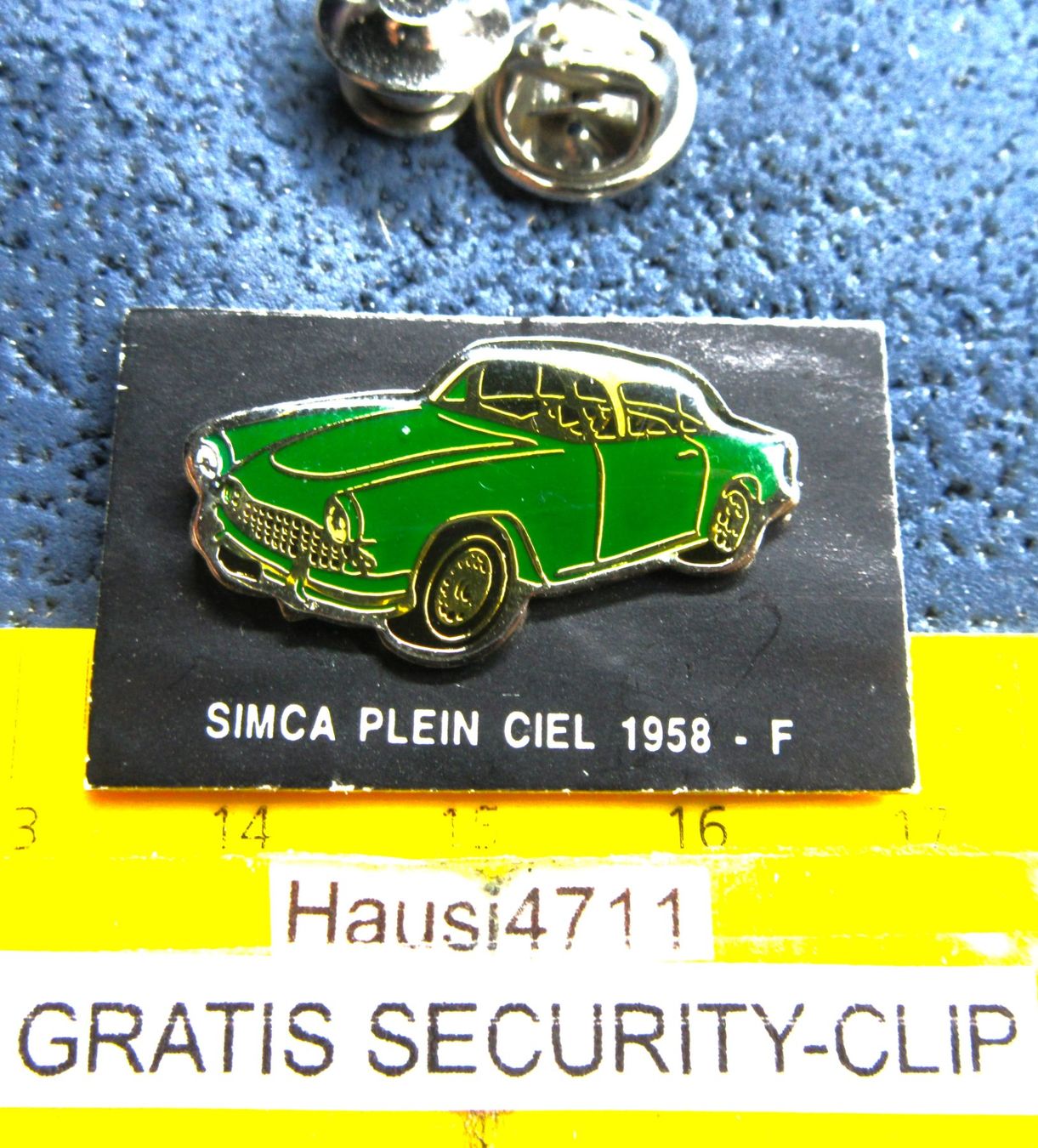 Placchette & Badge: SIMCA PLEIN CIEL 1958 OLDI AUTO PIN GLASIERT mit SECURITY-CL – Usato da Ettingen venduto da Hausi4711