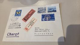 1955 Sonderbrief 50 Jahre Flughafen Genf  - Cointrin