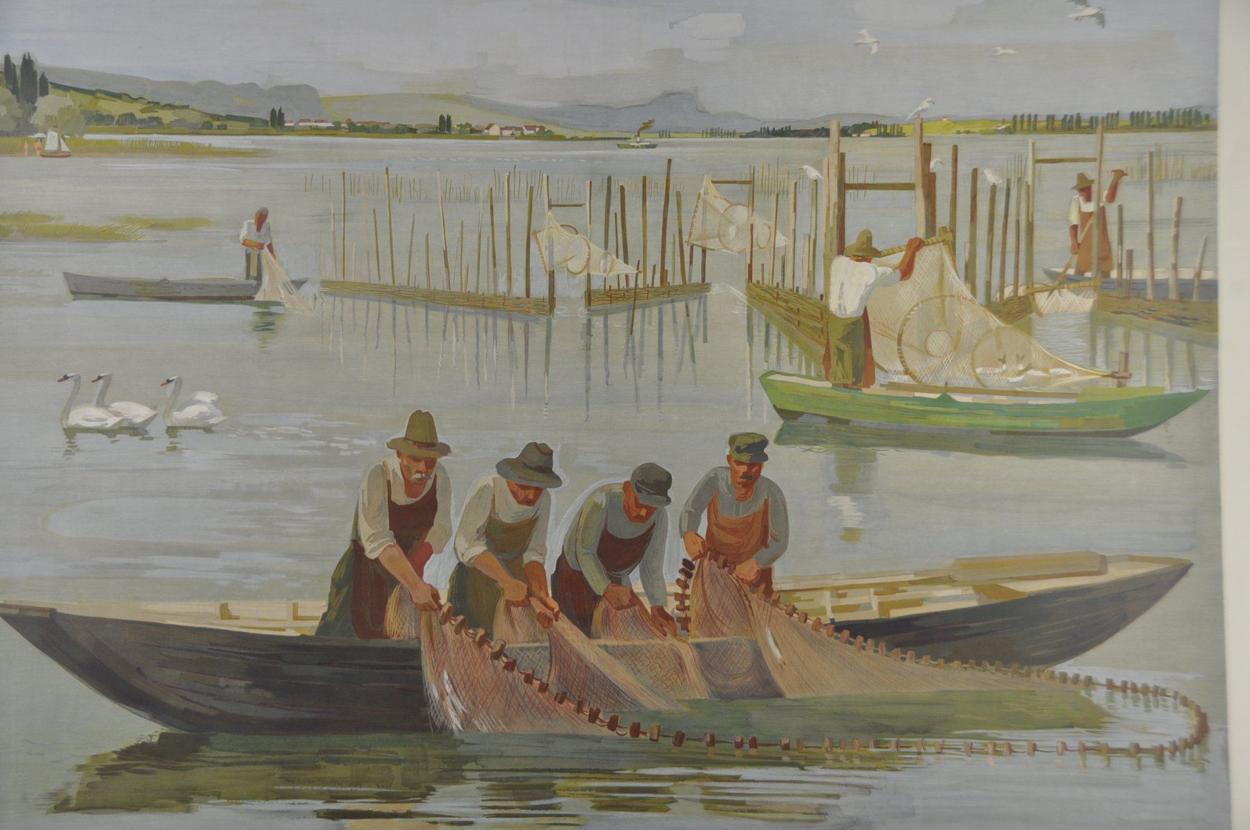 Foto & Immagini: Schulwandbild "Fischerei am Bodensee" (Untersee) @ti – Usato da Härkingen venduto da sammelbecken 1