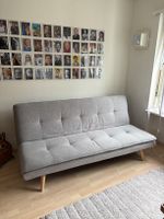 Schlafsofa Stoff grau mit Bettfunktion neuwertig