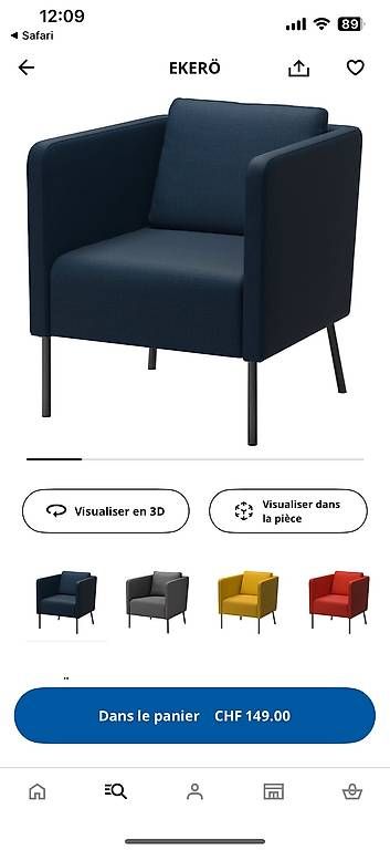 Sessel: Fauteuil bleu pétrole – Gebraucht aus Lausanne von bra_f6tk 1
