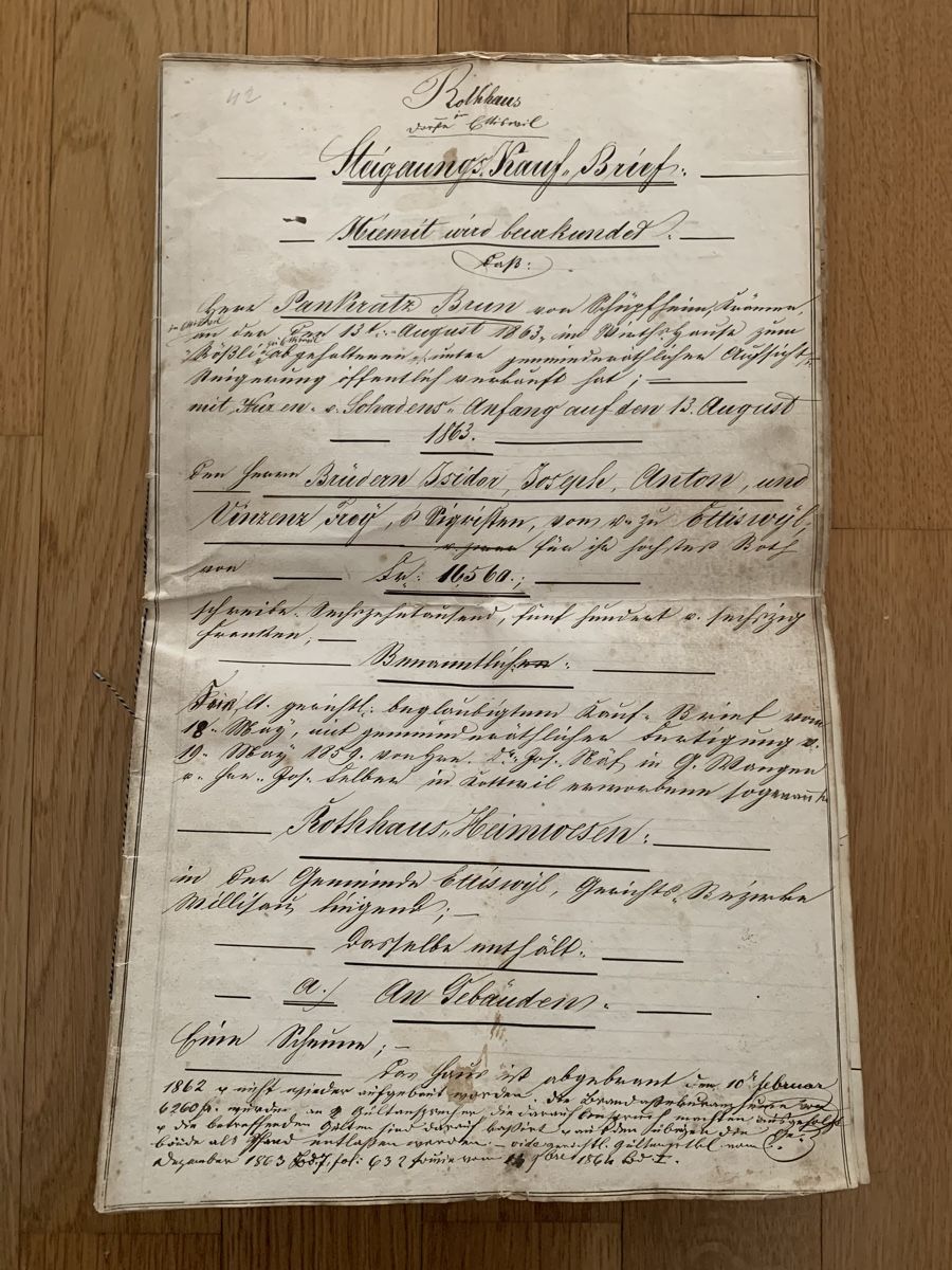 Dokumente: Alter Kaufbrief 1864 – Defekt aus Luzern von meistei