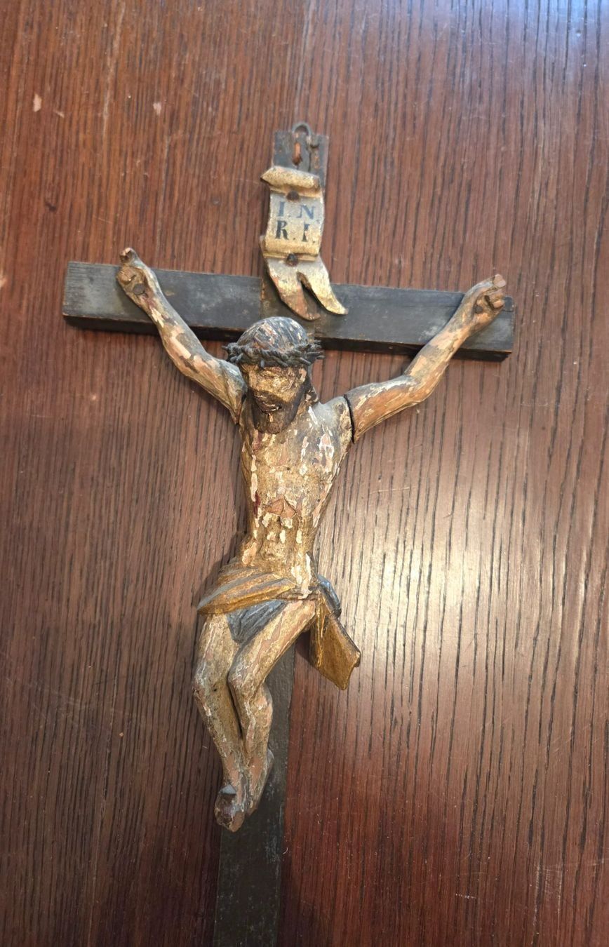 Statuette: Antikes Holzkruzifix mit Jesusfigur – Usato da Basel venduto da Kaffee_und_Kunst 1