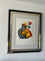 Org. Litographie von Rudolf Mirer Mensch und Pferd signiert