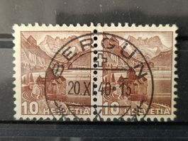 1939 Schloss Chillon paar glatt mit Vollstempel
