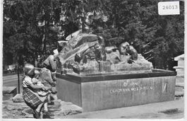 Der Murmeltierbrunnen in Zermatt