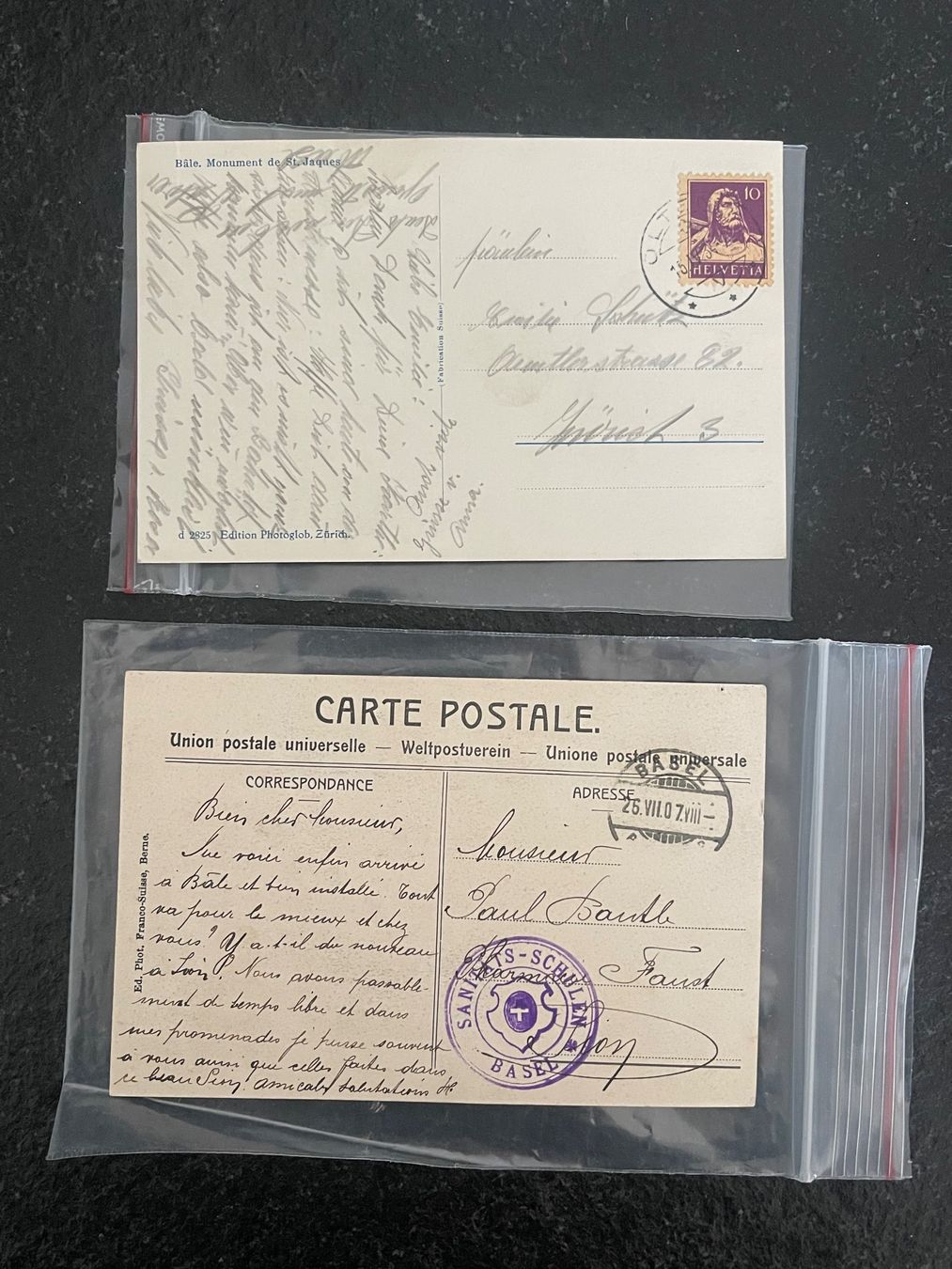 Cartoline postali: Alte Basler Ansichtskarten, 2 St mit Stempel – Usato da Laufen venduto da car_2fnm 1