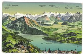alts Flugbild vom Zugerberg/Zug/See+Alpe