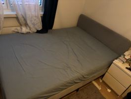 IKEA Slattum Bett 140x200 mit Lattenrost und Matratzr