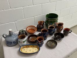 Keramik-Konvolut, Geschirr, Krüge, Schalen, Töpfe, Vintage