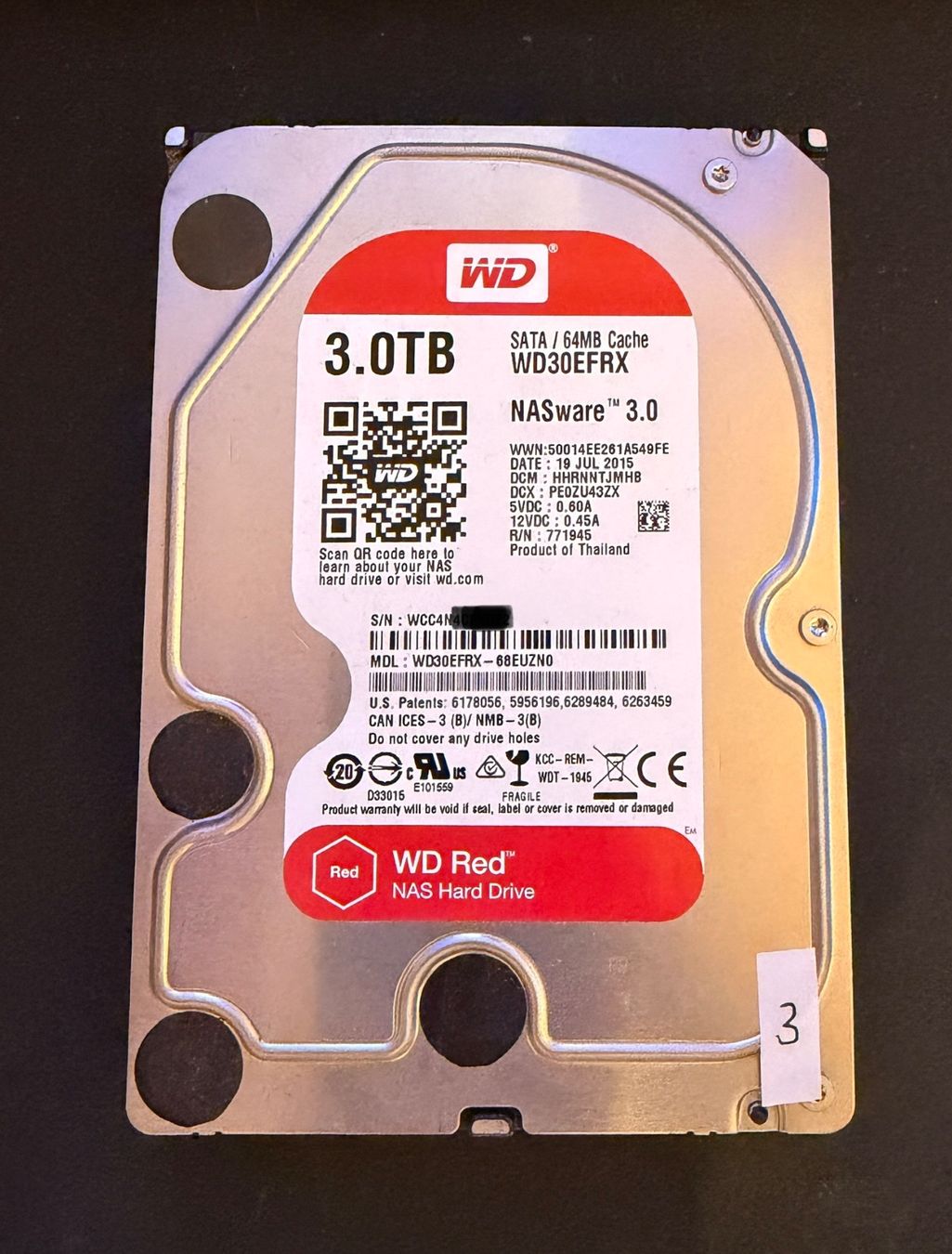 Western Digital Dischi rigidi: WD Red 3TB Festplatte HDD – Usato da Winterthur venduto da R2D_Y7C
